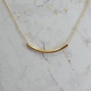 14k Gold Plated on Sterling Silver Curvy Bar Tube